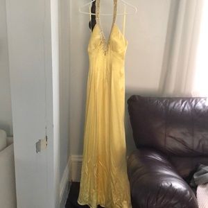 Formal halter yellow dress